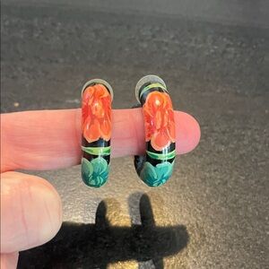 Floral Hoop Earrings